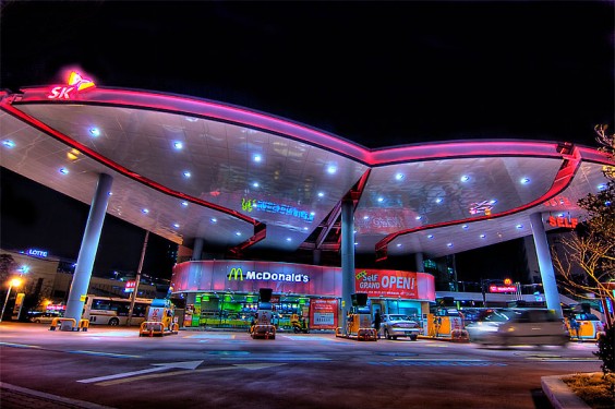 El McDonald's estación de servicio, Ulsan, Corea del Sur