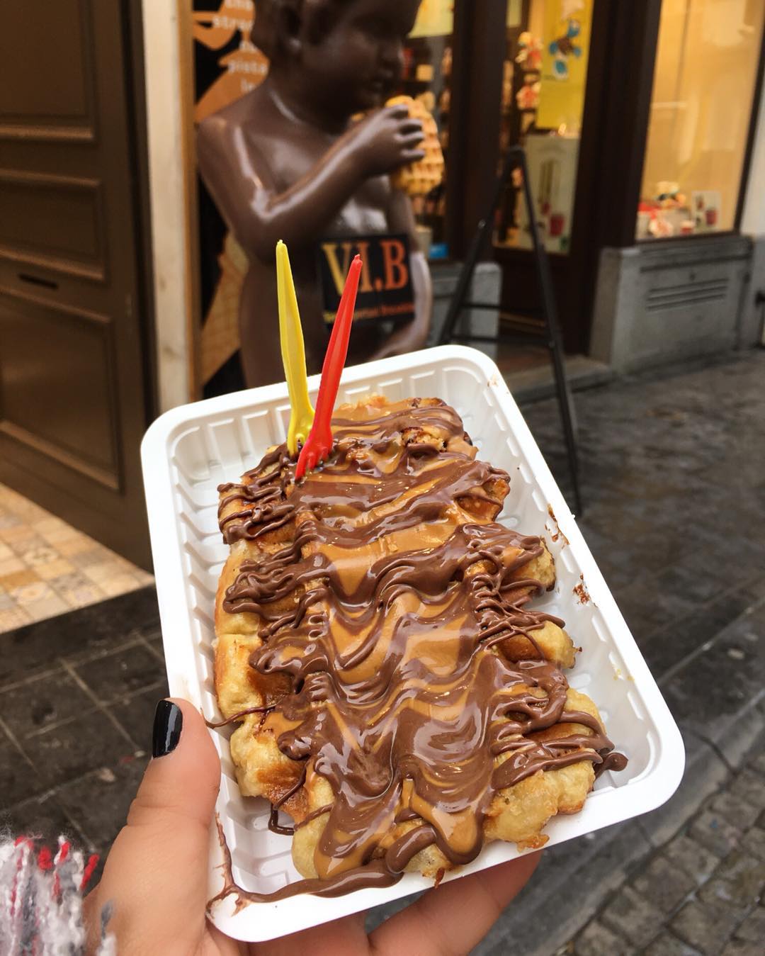 streetfood gaufre au chocolat Bruxelles