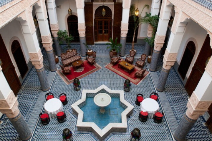 Intérieur d'un riad à Marrakech