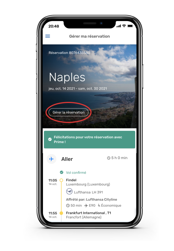eDreams Gérer ma réservation accès
