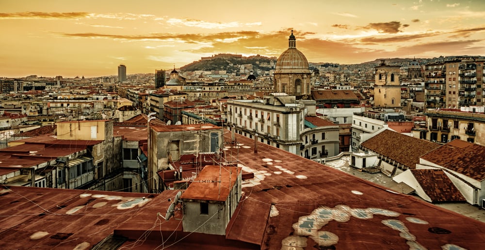 Coucher du soleil à Naples