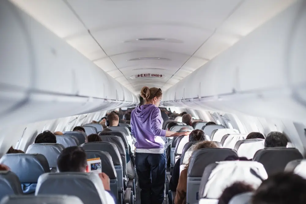 Passagers attendant de débarquer après l'atterrissage